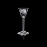 AN 18TH CENTURY JACOBITE WINE GLASS