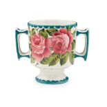 A WEMYSS WARE TALL QUAICH 'CABBAGE ROSES' PATTERN
