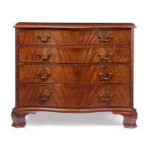 GEORGIAN STYLE MAHOGANY SERPENTINE CHEST OF DRAWERS 19TH CENTURY