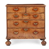 QUEEN ANNE OAK AND WALNUT CHEST OF DRAWERS EARLY 19TH CENTURY