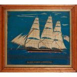 EARLY VICTORIAN SAILOR WOOLWORK 'WOOLIE' PICTURE MID 19TH CENTURY