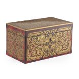 Y RED TORTOISESHELL AND BRASS BOULLE MARQUETRY TEA CADDY 19TH CENTURY