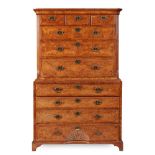 GEORGE II WALNUT SECRETAIRE CHEST-ON-CHEST EARLY 18TH CENTURY