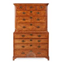 GEORGE II WALNUT SECRETAIRE CHEST-ON-CHEST EARLY 18TH CENTURY