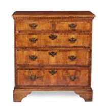 GEORGE I OAK AND WALNUT CHEST OF DRAWERS EARLY 18TH CENTURY, WITH ALTERATIONS