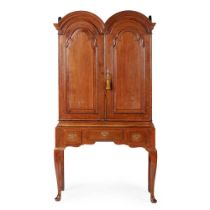 QUEEN ANNE OAK CABINET-ON-STAND EARLY 18TH CENTURY, THE STAND LATER