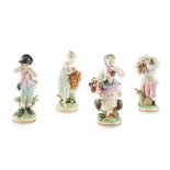 SET OF FOUR DERBY FIGURES FROM THE 'FRENCH SEASONS' LATE 18TH CENTURY
