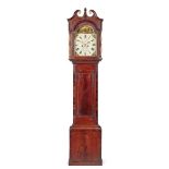 LATE GEORGE III MAHOGANY LONGCASE AUTOMATON CLOCK, BY W. GOULDEN, BISHOP'S NYMPTON EARLY 19TH CENTUR