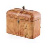 Y REGENCY BLONDE TORTOISESHELL TEA CADDY EARLY 19TH CENTURY