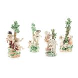 SET OF FOUR DERBY FIGURES EMBLEMATIC OF THE ELEMENTS CIRCA 1780