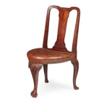 GEORGE II STYLE MAHOGANY TRIPOD DESK CHAIR 19TH CENTURY