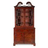 EARLY GEORGE III MAHOGANY BUREAU BOOKCASE, IN THE MANNER OF THOMAS CHIPPENDALE MID 18TH CENTURY