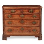 EARLY GEORGE III MAHOGANY CHEST OF DRAWERS MID 18TH CENTURY