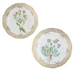 TWO ROYAL COPENHAGEN FLORA DANICA PLATES 20TH CENTURY