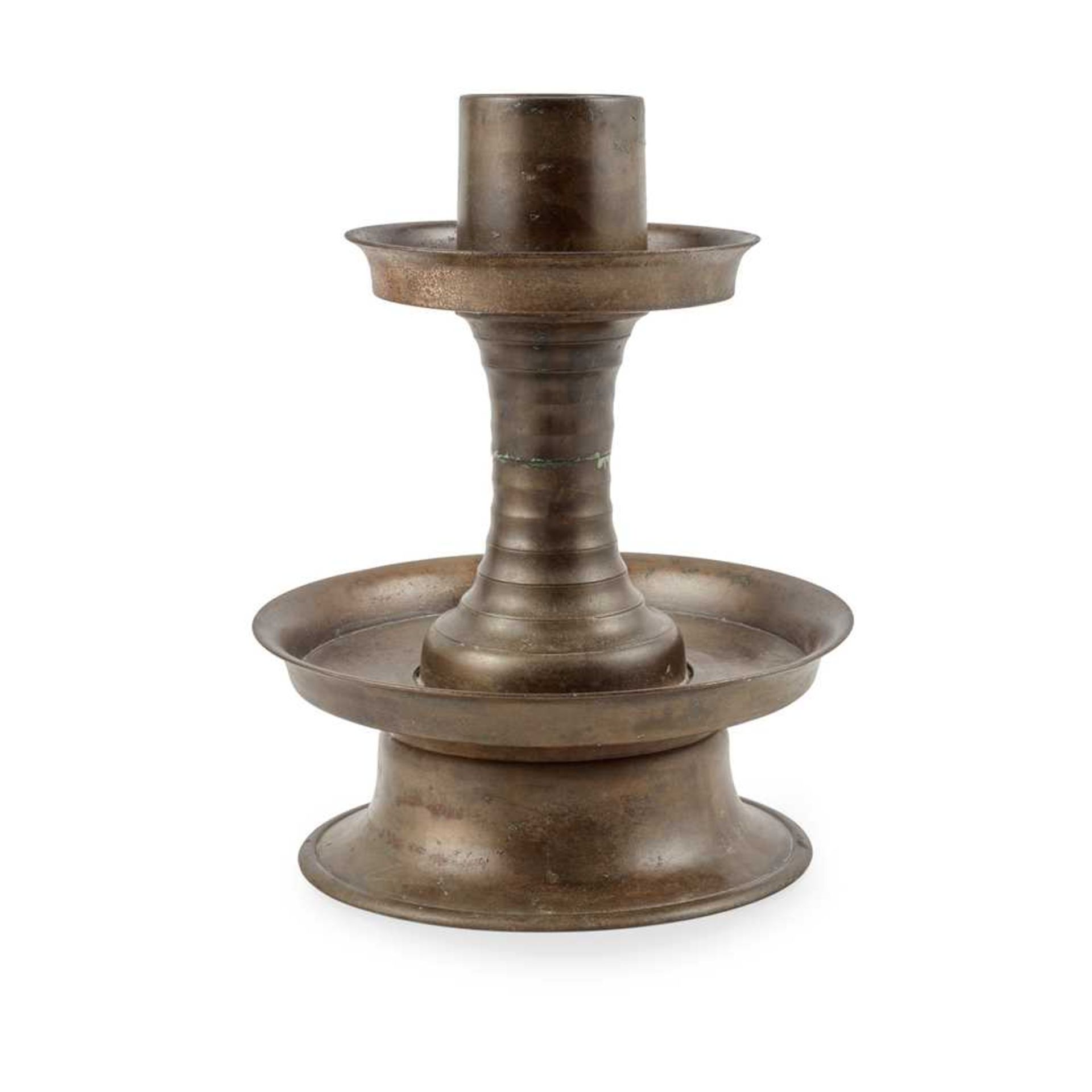 [A PRIVATE SCOTTISH COLLECTION, EDINBURGH] BRONZE CANDLESTICK HOLDER TANG DYNASTY OR LATER