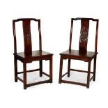 [A PRIVATE SCOTTISH COLLECTION, EDINBURGH] PAIR OF HARDWOOD YOKE BACK CHAIRS 19TH-20TH CENTURY