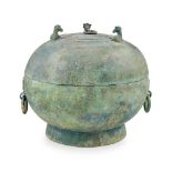 [A PRIVATE SCOTTISH COLLECTION, EDINBURGH] BRONZE RITUAL FOOD VESSEL AND COVER, DUI HAN DYNASTY OR L