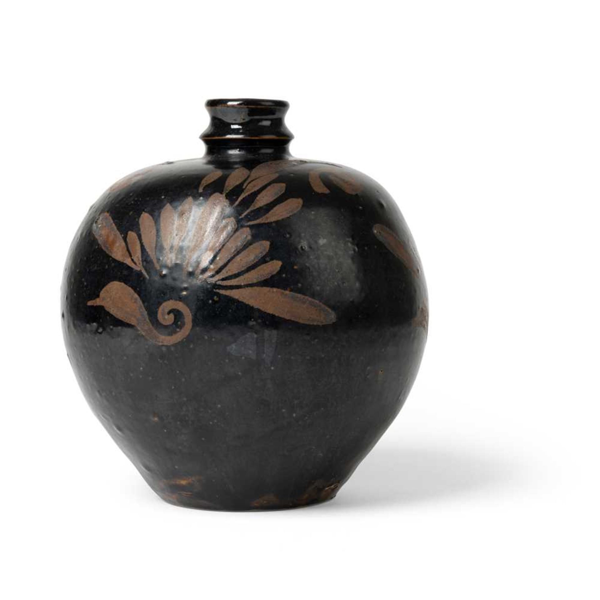 HENAN RUSSET-PAINTED BLACK-GLAZED JAR NORTHERN SONG TO JIN DYNASTY