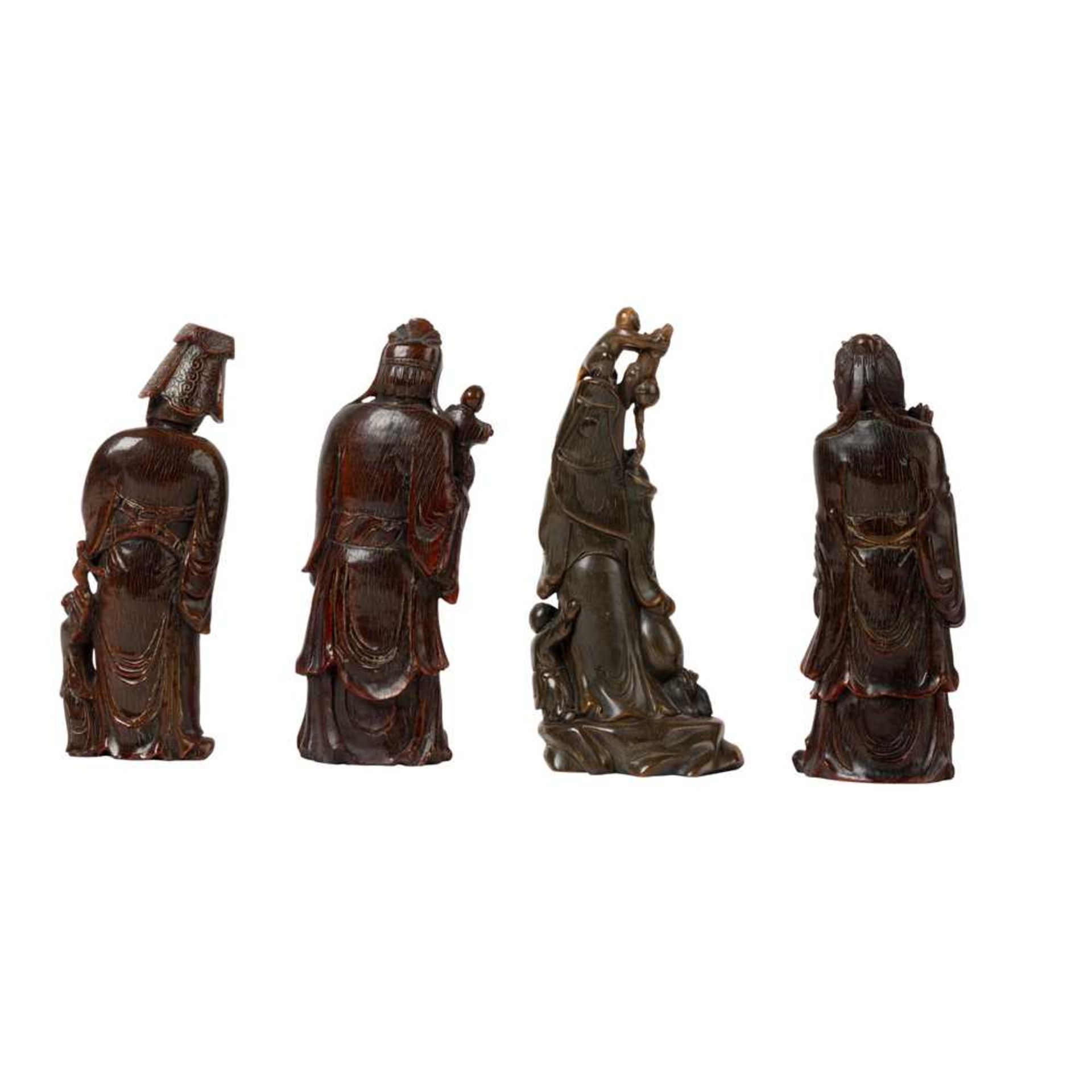GROUP OF SIX CARVED BUFFALO HORN FIGURES 19TH-20TH CENTURY - Image 6 of 26