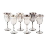 A set of six 1970s goblets