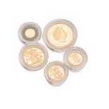 2009 UK Gold Proof Sovereign Five coin Collection