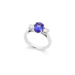 A Tanzanite and diamond ring