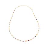 A coloured sapphire necklace