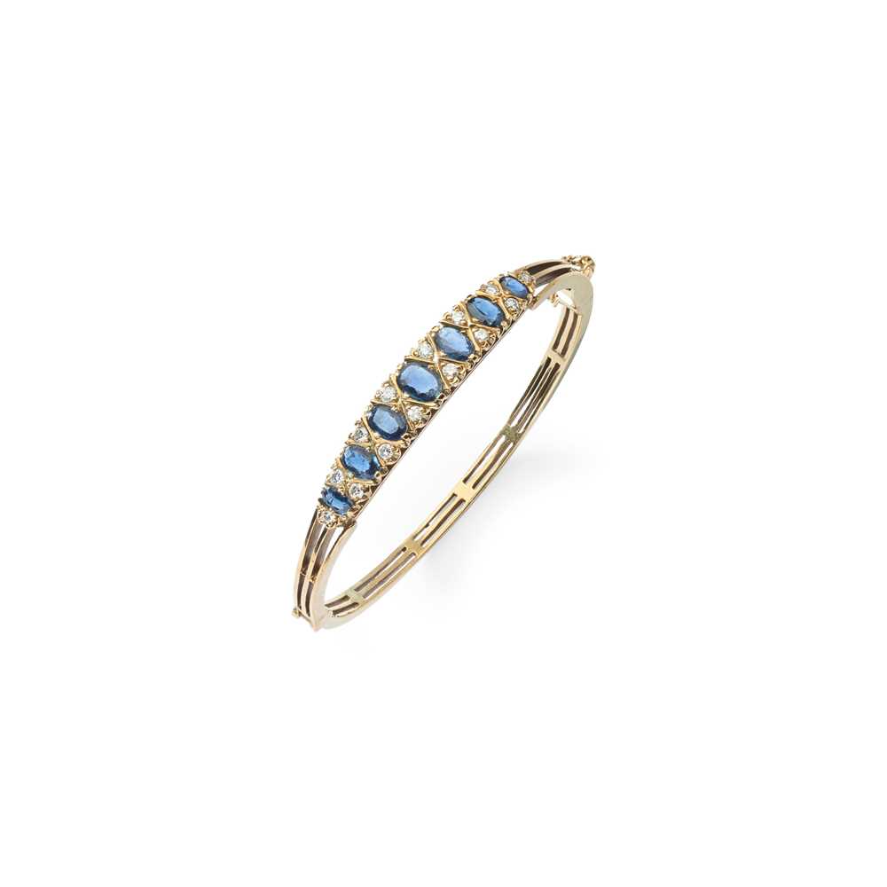 A sapphire and diamond bangle