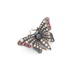 A multi-gem butterfly brooch