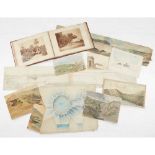 Watercolours, sketches and photographs 19th century portfolio, including West Indies and North Ameri