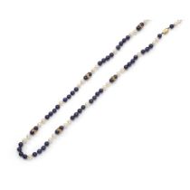 Charles de Temple: A lapis lazuli and cultured pearl necklace, 1965