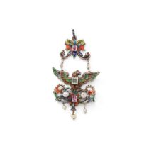 A Renaissance revival gem-set pendant