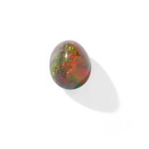 An unmounted black opal