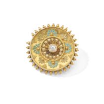 Carlo Giuliano: A diamond and enamel brooch, 1860s