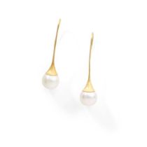 A pair of cultured pearl earrings