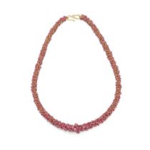 A pink tourmaline necklace