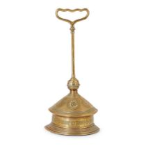 ATTRIBUTED TO THOMAS JECKYLL (1827-1881) FOR ROBBINS & CO. AESTHETIC MOVEMENT BRASS DOORSTOP, CIRCA