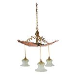 ENGLISH, MANNER OF W.A.S. BENSON ARTS & CRAFTS CEILING LIGHT, CIRCA 1900