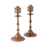 GOTHIC REVIVAL PAIR OF CANDLESTICKS, CIRCA 1870