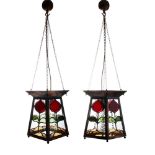 ENGLISH PAIR OF ARTS & CRAFTS HALL LANTERNS, CIRCA 1900