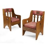 GOODYERS, LONDON PAIR OF ARTS & CRAFTS ARMCHAIRS, CIRCA 1905