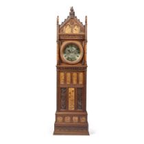 J.H. CHAMBERLAIN (1831-1883) GOTHIC REVIVAL LONGCASE CLOCK, CIRCA 1878