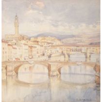 § CHARLES OPPENHEIMER R.S.A., R.S.W. (BRITISH 1876-1961) FLORENCE FROM THE ARNO