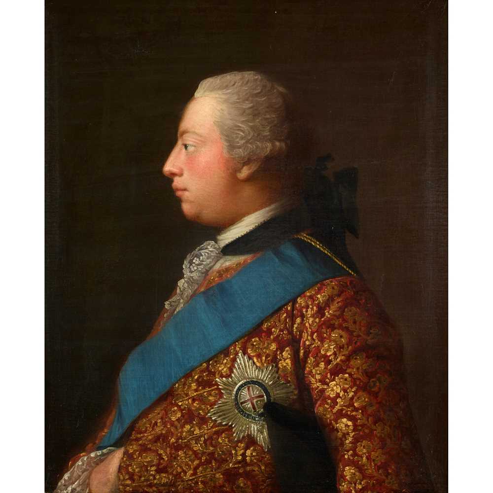 ALLAN RAMSAY (SCOTTISH 1713-1784) HALF-LENGTH PORTRAIT OF GEORGE III IN RED COAT WITH THE STAR AND R - Image 2 of 7