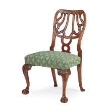 GEORGE II CARVED MAHOGANY SIDE CHAIR, TO A DESIGN BY GILES GRENDEY MID 18TH CENTURY