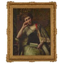 ANGELO GARINO (ITALIAN 1860-1945) HALF LENGTH PORTRAIT OF MONA CAIRD