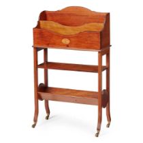EDWARDIAN MAHOGANY INLAID BOOK STAND EARLY 20TH CENTURY