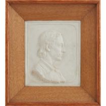 HENRY SNELL GAMLEY RSA (SCOTTISH 1865–1928) RELIEF BUST OF ROBERT LOUIS STEVENSON