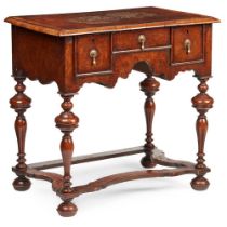 QUEEN ANNE BURR OAK LOWBOY EARLY 18TH CENTURY