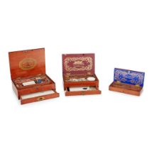 THREE VICTORIAN MAHOGANY ARTIST'S BOXES MID-LATE 19TH CENTURY